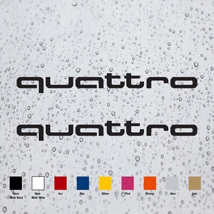 2x Quattro Decal Vinyl Stickers for Audi Cars Sport - Picture 1 of 13