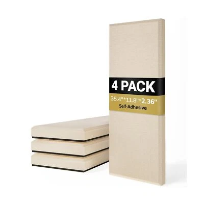 Panel acústico grande TONOR 4 PIEZAS, 35,4&#8243; * 11,8&#8243; * 2,36&#8243; fibra 3D Foto 1 de 4