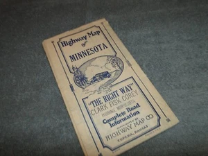 1930-Vintage Highway Map Of Minnesota W/Ads for FUNERAL HEARSE Swasticka's LOT N - Picture 1 of 14
