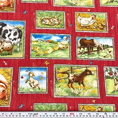 Down on the Farm de Lisa McCue para remanente de tela de algodón SSI 35" X 44" Foto 1 de 3