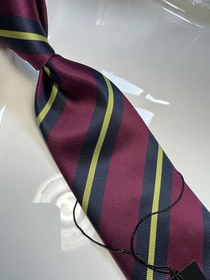 NUEVO CON ETIQUETAS VERSO 9 MULTICOLOR RAYAS ESTILO ESTAMPADO SEDA DISEÑOS CORBATA Y PAÑUELO Foto 1 de 4