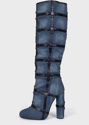 Tom ford denim leather Knee-Hight boots used size EU 39 Indigo - Image 1 of 4