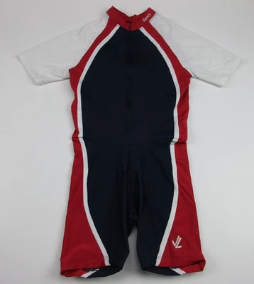 Mens Large JL Racing rowing racing suit blue red white Gerry made in USA - Image 1 of 4