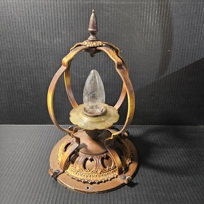 Vestíbulo vintage Art Deco montaje empotrado luz única marrón tostado amarillo Foto 1 de 4