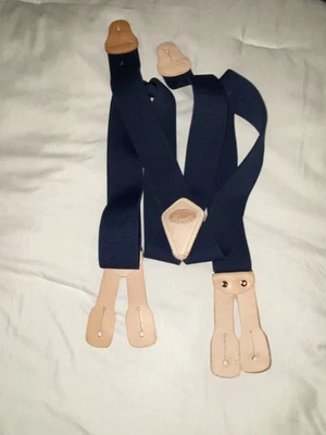 Duluth Trading Co Tirantes de Botón X Ajustables de Cuero Azul Trabajo Resistente Foto 1 de 3