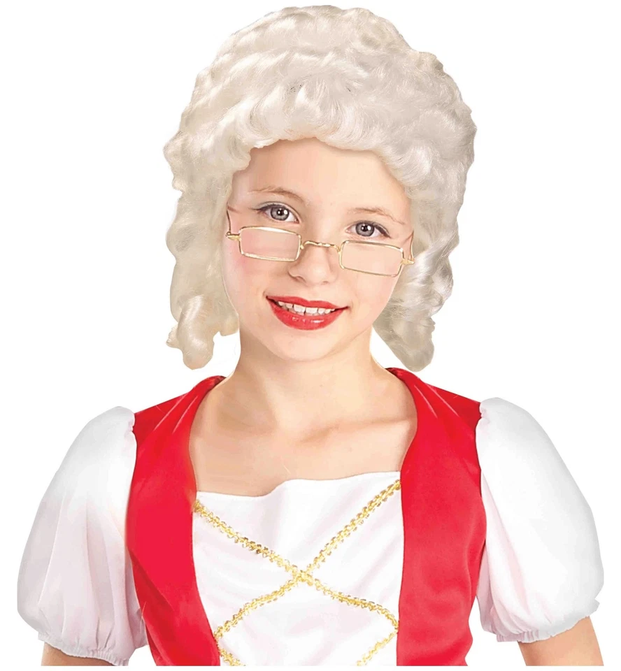Colonial Lady Belle Victorian 18th Century Olden Day White Girls Costume Wig - Image 1 of 1