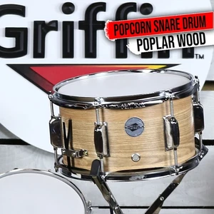 GRIFFIN Popcorn Snare Drum - 10x6 Oak Poplar Wood Shell Firecracker Soprano Head - Picture 1 of 12