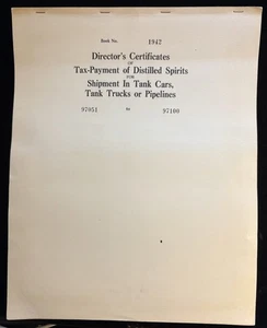 PAD/50 UNUSED DIRECTOR'S CERTIFICATES OF TAX-PAYMENT OF DISTILLED SPIRITS - Imagen 1 de 2