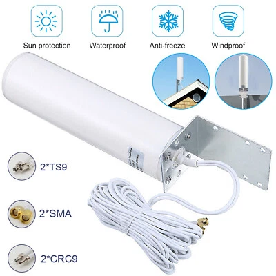 Antenna 4G LTE esterna omnidirezionale con connettore TS9/SMA/CRC9 amplificatore segnale - Immagine 1 di 4