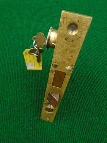 CORBIN 1348 1/2 PUSH BUTTON ENTRY MORTISE LOCK wCYLINDER KEYS - RESTORED (17786) Cover