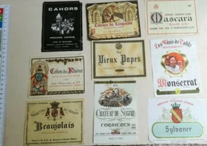 LOTTO VINO ETICHETTA BOTTIGLIA FRANCE VIEUX PAPES MONSERRAT MASCARA CAHORS SYLVANER - Foto 1 di 8