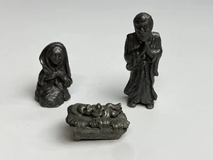 Zinnbild Maria Josef Jesus Krippe 3 Stück Miniatur Figuren Vintage - Bild 1 von 6