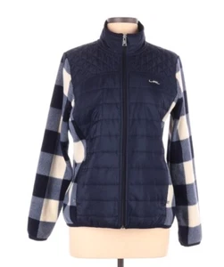 Ralph Lauren Active Hybrid Puffer Jacket Fleece Gingham Plaid Puffer Women’s L  - Picture 1 of 10