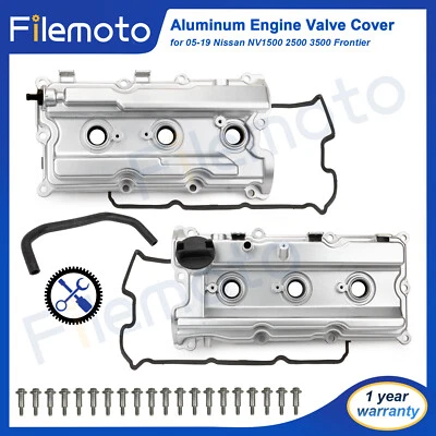 Tampa de válvula de alumínio esquerda e direita para Nissan Frontier Pathfinder Xterra NV1500 4.0 - Imagem 1 de 4