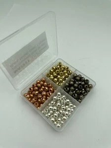 200 Assorted Brass Beads for Fly Tying w/case - 7/32" 6mm  MAT251 - Picture 1 of 5