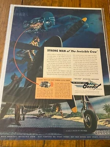 De colección 1943 Bendix Invisible Crew arranque eléctrico arranque directo anuncio de la Segunda Guerra Mundial - Imagen 1 de 1