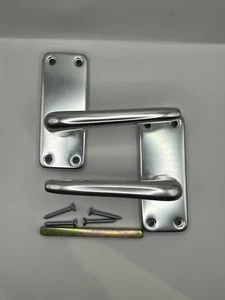 Polished Aluminium Lever Latch Handle Set Internal Door 4" - Picture 1 of 7
