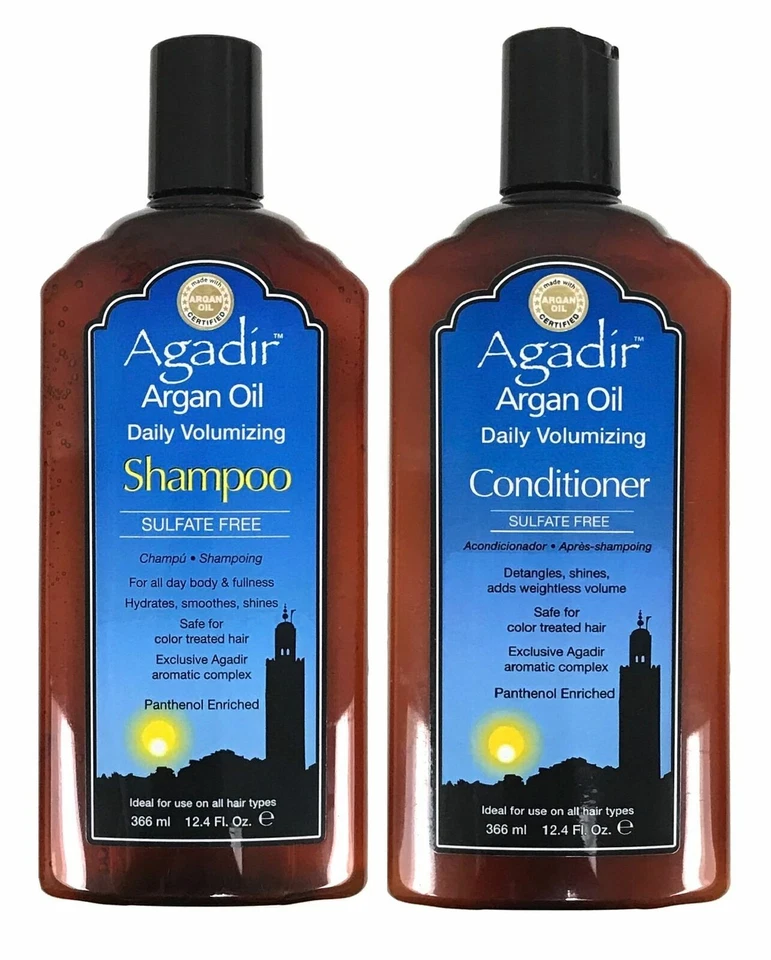 Combo de 2 piezas de aceite de argán Agadir CHAMPÚ Y ACONDICIONADOR VOLUMINIZADOR DIARIO 12,4 ozEa Foto 1 de 1