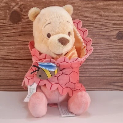 Disney PARQUES Bebés Peluche Winnie The Pooh Manta de Seguridad Lovey Bee Satinado 2 Piezas Foto 1 de 4