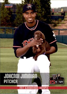 2017 Albuquerque Isotopes Choice #24 Johendi Jiminian Dominican Republic DR Card