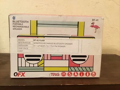 QFX BT-41-Flamingo Bluetooth Streaming TWS Ready Speaker (Flamingo) - Image 1 of 4