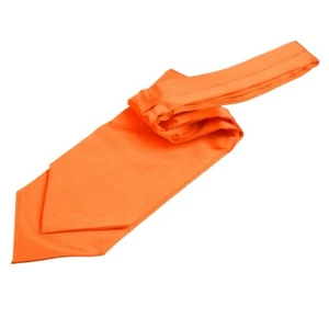 Burnt Orange Satin Plain Solid Mens Casual Formal Wedding Self-Tie Cravat by DQT - Picture 1 of 2