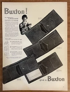 1943 Buxton Billfolds Wallets For Fighting Man Soldier WWII 1940s Print Ad - Picture 1 of 2