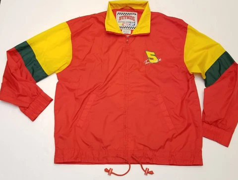 Vintage NASCAR #5 Terry Labonte NUTMEG Red/Yellow Zip Front Racing Jacket Large Cover