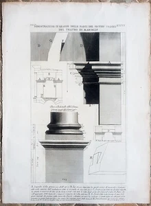 Piranesi stampa antica antichità romane 1756 acquaforte architettura capitello - Picture 1 of 9