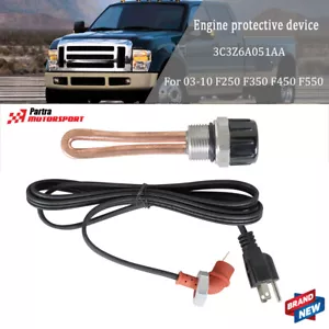 Engine Block Heater Element & Cable Cord Fit For 03-10 F250 F350 F450 6.0L 6.4L - Foto 1 di 8
