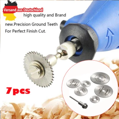 JU00504 7 tlg Kreißägeblatt Mini Sägeblatt Werkzeug HSS ür Dremel Holz Schneiden Set DE