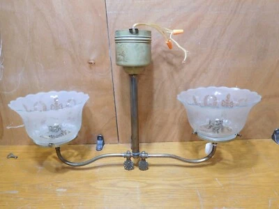 Старинный ~ латунный 2 рычага газовый прибор преобразован в электрический #3979A - Изображение 1 из 4