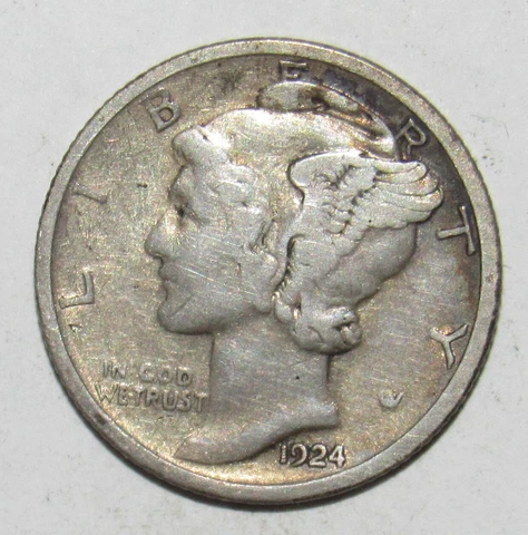 1924 D Mercury Dime VF (T33) Cover