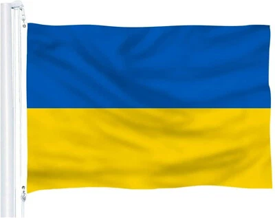 BC 3x5Ft Ukraine Flag Plain Premium Quality Ukrainian House Banner Grommets 100D US