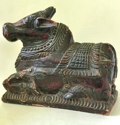 Nandi Wood Carving, Shiva’s Bull - Image 1 of 4