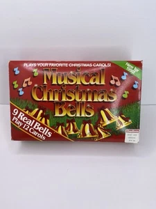 1990 Vintage MUSICAL CHRISTMAS BELLS Plays 12 Carols In Box Ornaments - Picture 1 of 11