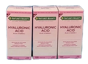 Nature's Bounty HYALURONIC ACID + VITAMIN C  120 Capsules/Bottle, 3 Pack • 05/27 - Picture 1 of 8