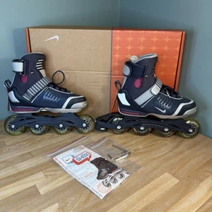 Y2K NIKE Shuz Schoenen Womens Sz 8 Inline Roller Blades Skates Blue NEW IN BOX - Picture 1 of 24