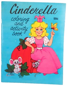 VTG Landoll Cinderella Coloring and Activity Book 1986 Made in The USA - Foto 1 di 5