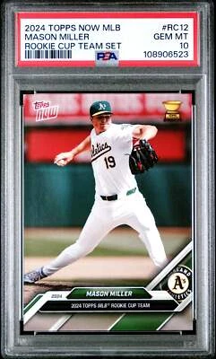 Graded 2024 Topps Now Mason Miller #RC12 Rookie Cup Set Baseball Card PSA 10 Gem - Image 1 of 2
