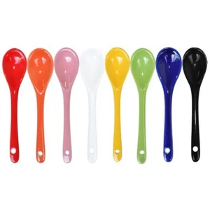 Multicolor Porcelain Egg Ceramic Spoons Coffee Dessert Yogurt 5 inch 8pc - Picture 1 of 9