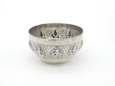 Burmese Sterling Silver Goddess Pattern Sugar Bowl c1900 Antique Victorian