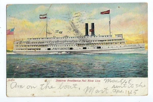 Dampfer Providence Fall River Line Postkarte um 1908 - Bild 1 von 2