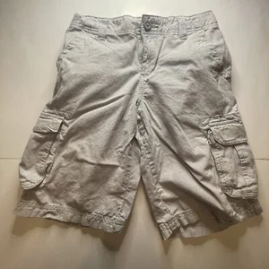 Boys Cargo Shorts 100% Cotton Gray Striped Urban Pipeline Size 10 - Picture 1 of 5