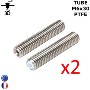 2x Rohrschlucht M6 x 30mm Heat Break PTFE Extruder MK8/MK9 3D Drucker - Bild 1 von 8