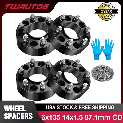 1"/1.25”/ 1.5” /2" 6x135 Wheel Spacers Hubcentric 14x1.5 For 2015-2024 Ford F150 Foto 1 de 4