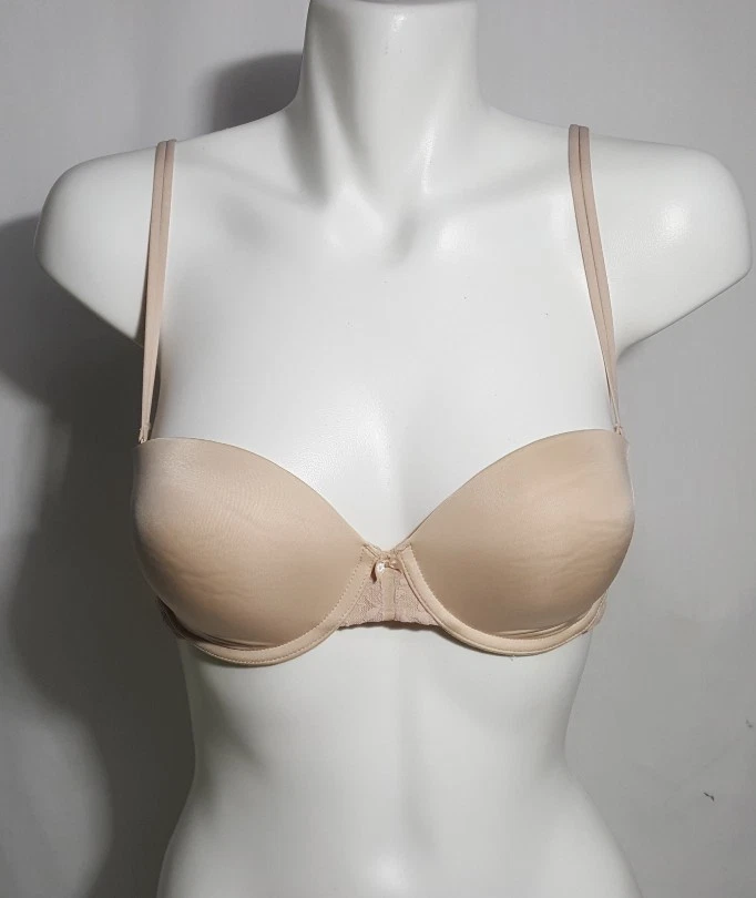 DKNY FIRMA ENCAJE ELEVACIÓN PERFECTA SIN TIRANTES CON AROS DESNUDO 454195 TALLA 34 C NUEVO $42 Foto 1 de 1