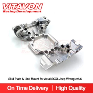 VITAVON CNC Alu Skid Plate & Link Mount for Axial SCX6 Jeep / Honcho 1/6 silver - Picture 1 of 3