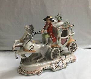 Antique 1850's Germany Hutschenreuther Porcelain Royal Carriage #13842 Figurine