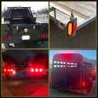 4PCS LED Oval Truck Trailer Stop/Turn/Tail Brake Sealed Lights w/Grommet